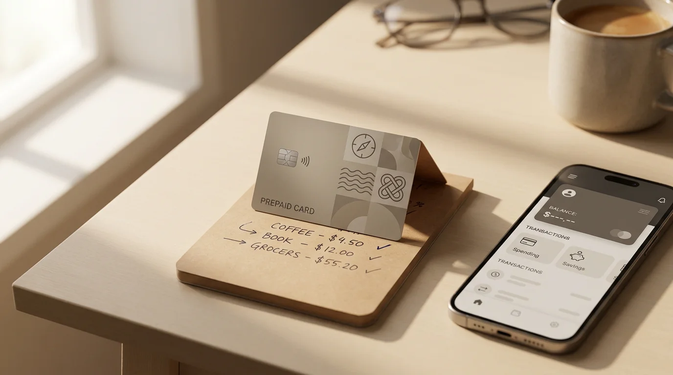 Symbolische Darstellung von Bezahlmethoden als Spielkarten auf einem Tisch, mit Paysafecard, Klarna und Krypto-Symbolen ohne echte Banknoten