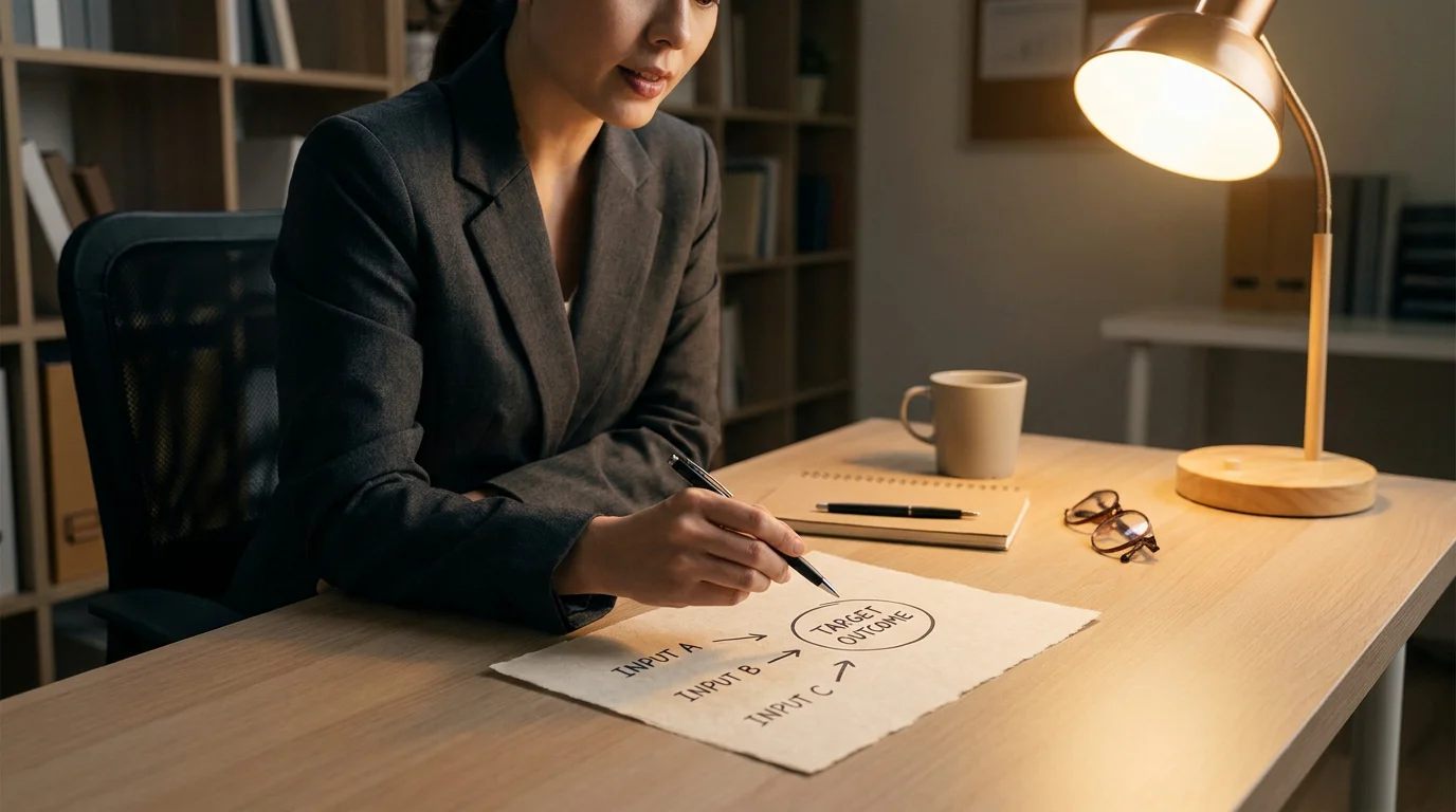 Papierdiagramm mit drei Pfeilen auf ein Ziel zeigt die Bonus-Mechanik ohne Wagering