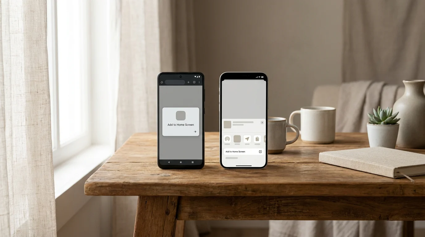 Android-Smartphone lädt eine Casino-Web-App über den Browser
