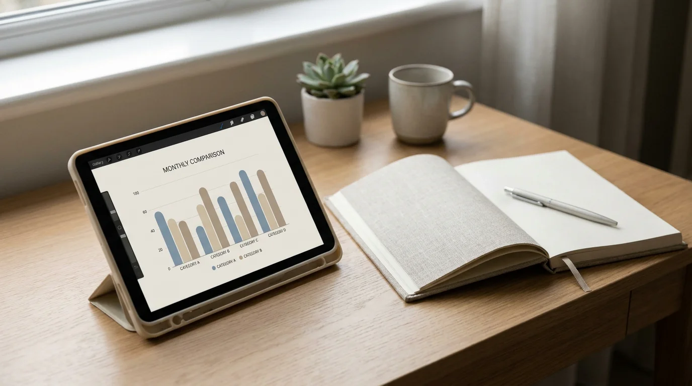 Balkendiagramm-Vergleich zwischen 20, 50, 100 und 200 Freispielen auf einem Tablet