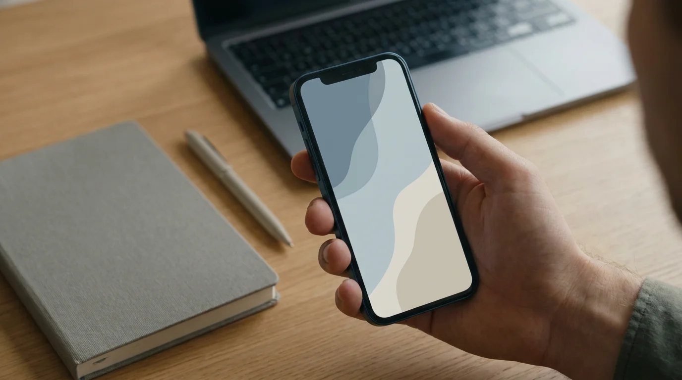 Ruhige Szene mit Smartphone und kleiner Einzahlung im Onlinebanking