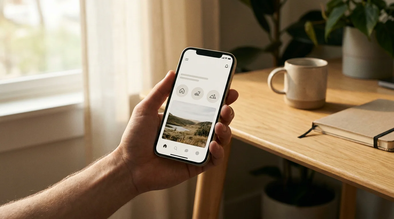 Smartphone in der Hand mit Casino-App auf dem Bildschirm