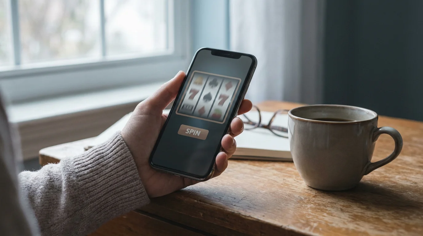 Mobile Casino Bonus aktivieren: Smartphone mit aktiver Bonus-Seite in deutscher Hand