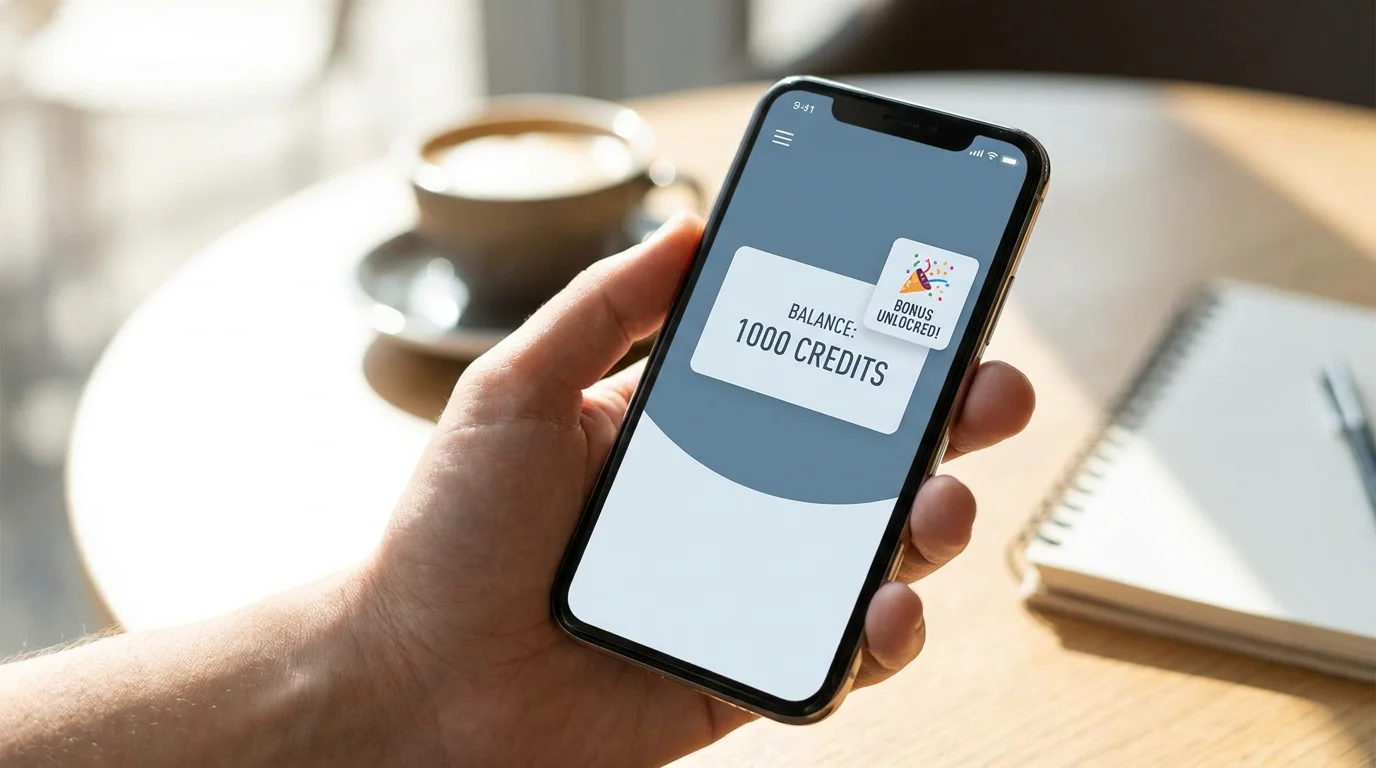 Smartphone mit Casino-App und Bonusguthaben-Anzeige auf 50 Euro ohne Einzahlung