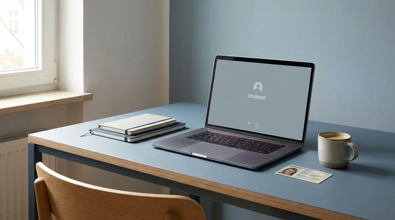 Online-Casino Bonus ohne Einzahlung sofort: Symbolbild mit deutschem Ausweis und Laptop