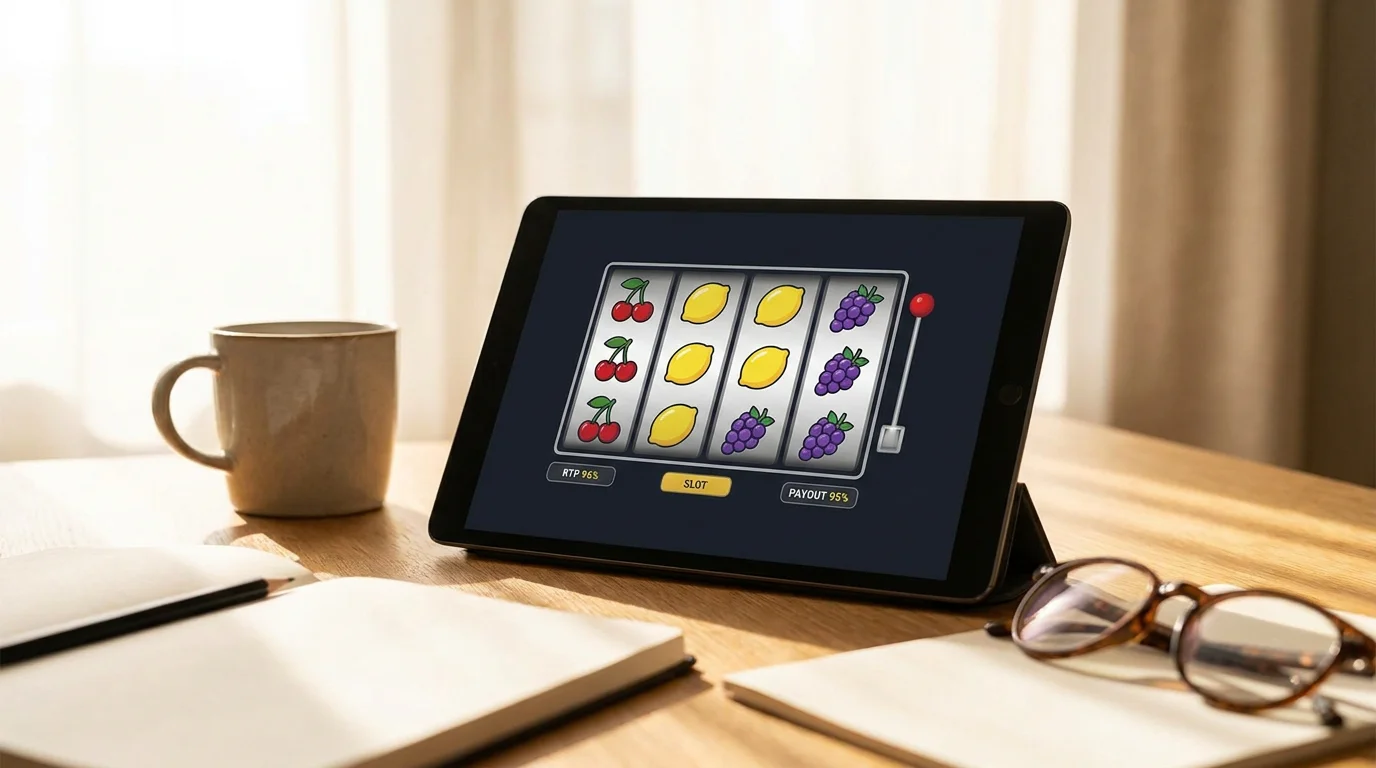 Online Spielautomaten mit hoher Auszahlungsquote auf einem Tablet