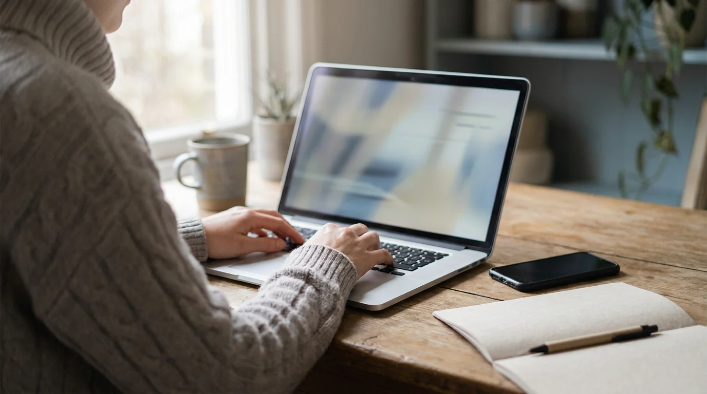 Person am Laptop bei der Auswahl einer Zahlungsmethode für die Einzahlung im deutschen Casino
